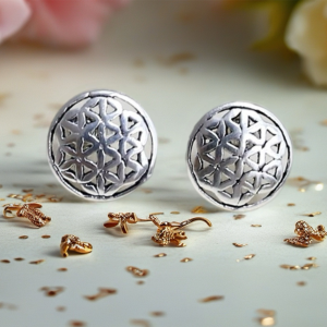 FLOR DE LA VIDA PENDIENTES PLATA
