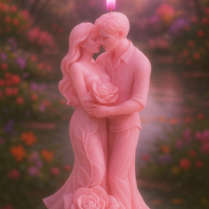 VELA MEDIANA PAREJA  + CUARZO ROSA