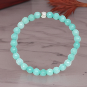AMAZONITA - PULSERA GEMAS Y PLATA 6MM