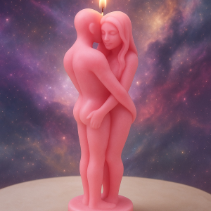 VELA GRANDE PAREJA + CUARZO ROSA
