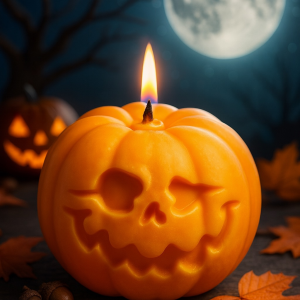 VELA ARTESANAL CALABAZA TERRORÍFICA