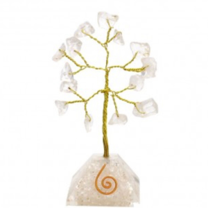 ÁRBOL DE CUARZO BLANCO CON BASE DE ORGONITA